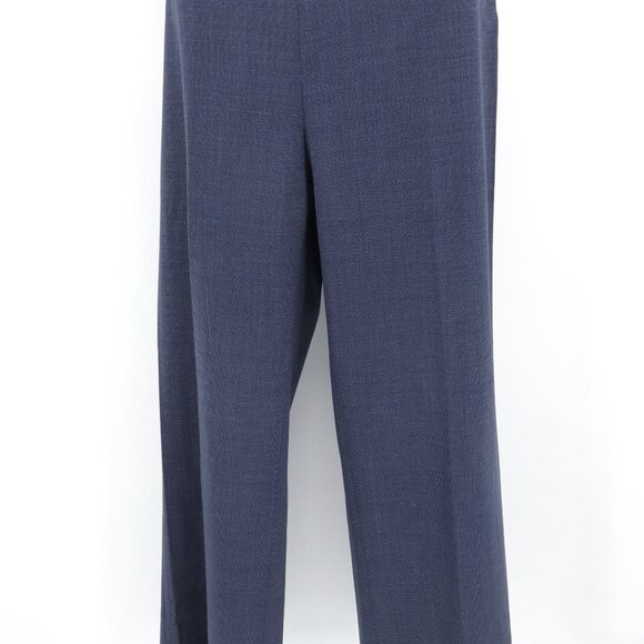 LaVia 18 Marled Navy Fine Tweed Wool Suit Blazer and Wide Leg Pants‎ Size 10 - Picture 14 of 15